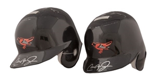 Lot of Two Cal Ripken Jr. Autographed Baltimore Orioles Mini Helmets